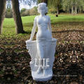 Life size garden outdoor decorative marble girl lady statue
